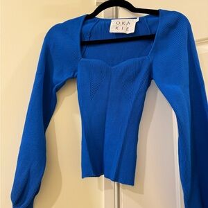 Oka Kie Women's Blue Long Sleeve Top